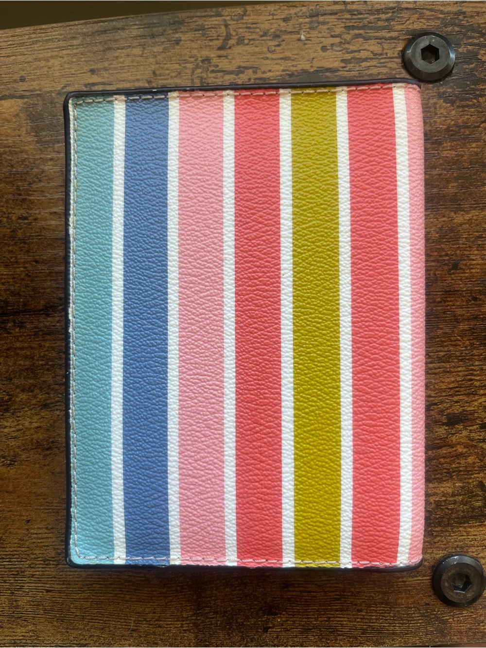 šLIMITED EDITIONšCoach Striped Leather Passport Cover/ Wallet - Picture 2 of 5